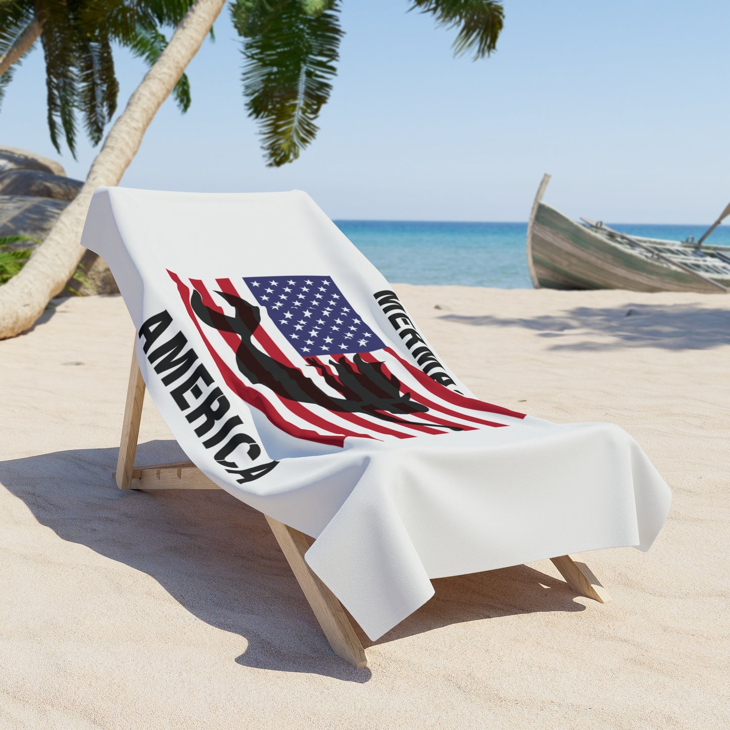 Mermaid in America Beach Towel