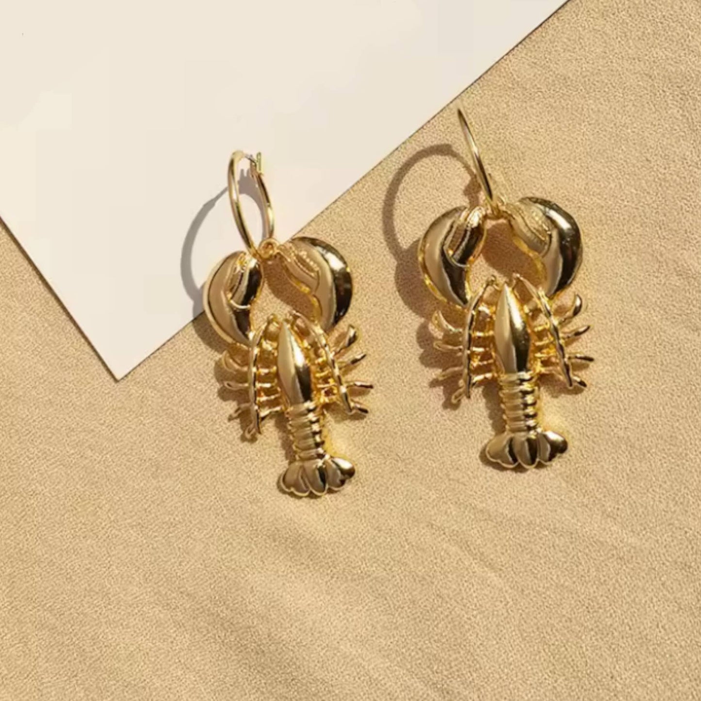 Earrings - Gold Lobster: Carded