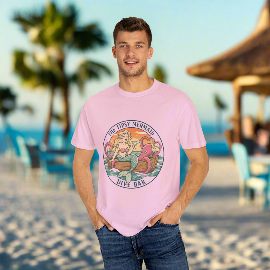 The Tipsy Mermaid Dive Bar Unisex Garment-Dyed T-Shirt