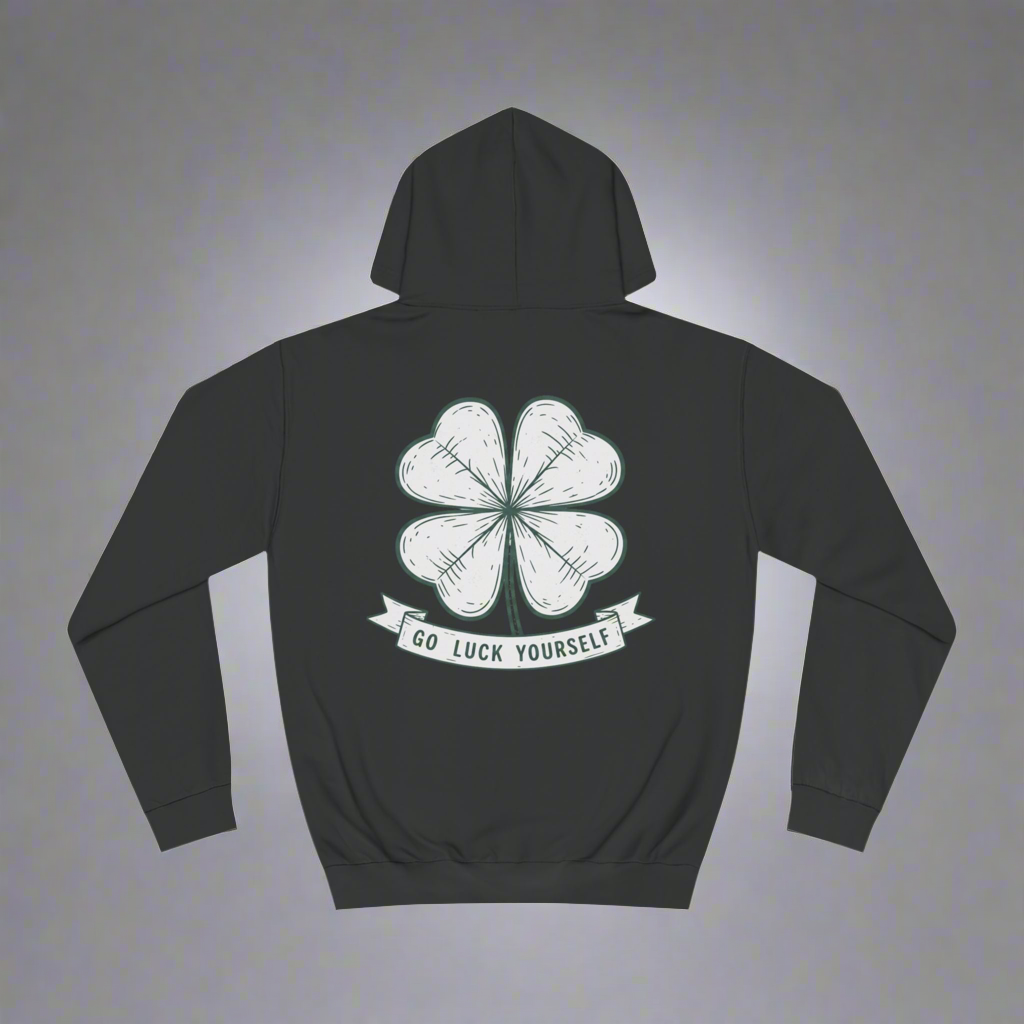 St. Patrick's Day Unisex College Hoodie - Prone to Shenanigans & Go Luck Yourself Design