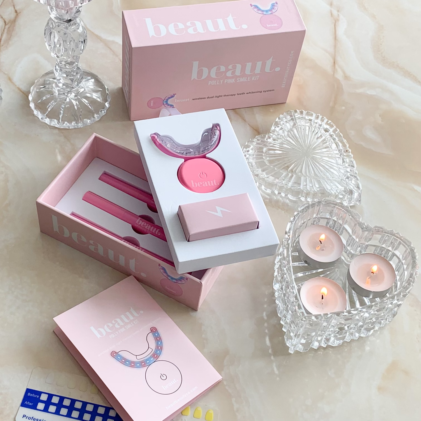 Wireless teeth whiting system (pink)