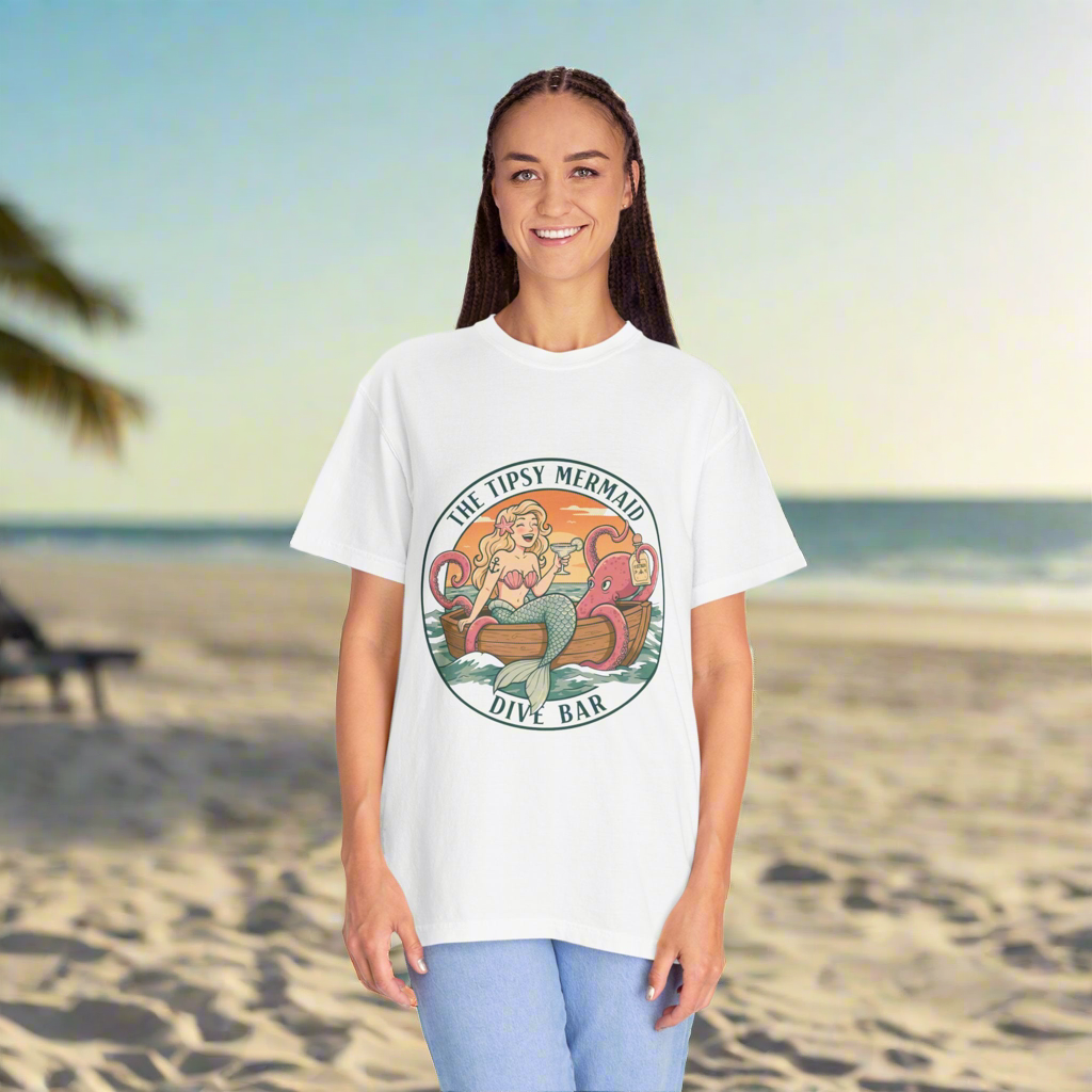 The Tipsy Mermaid Dive Bar Unisex Garment-Dyed T-Shirt