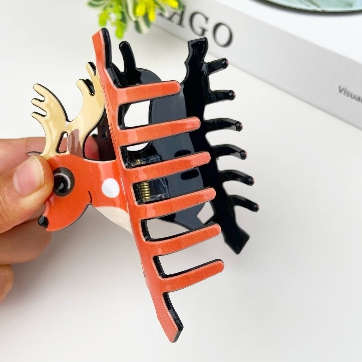 Christmas Hair Clip: Deer