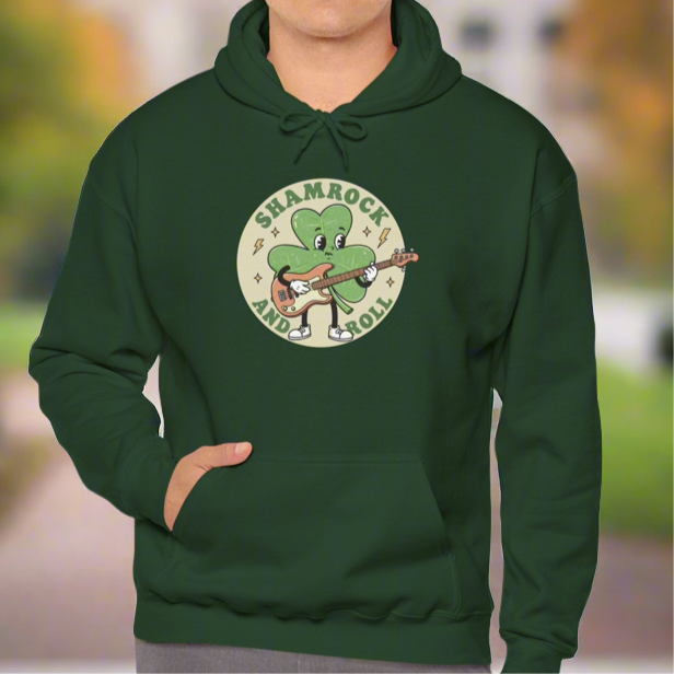 Shamrock Rock & Roll Unisex Hoodie - St. Patrick's Day Fun