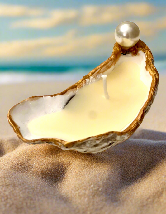 Mermaid Oyster Shell Candles in gift box.