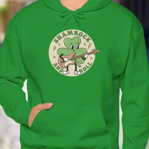 Shamrock Rock & Roll Unisex Hoodie - St. Patrick's Day Fun