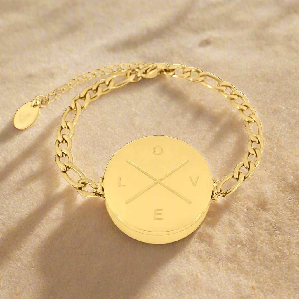LipBalm Bracelet Love in Yellow Gold