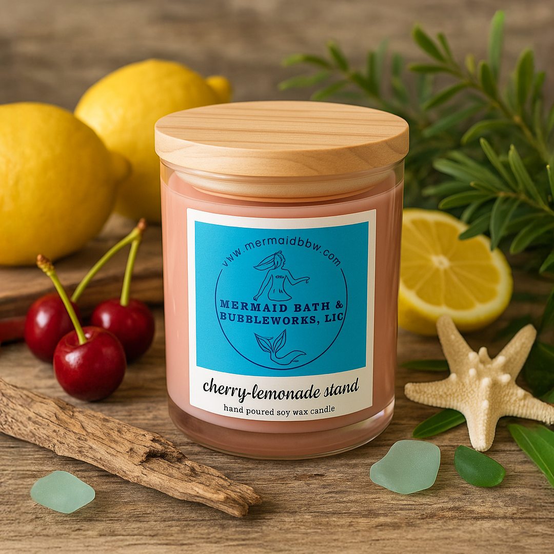 Cherry Lemonade Stand Swirl Candle
