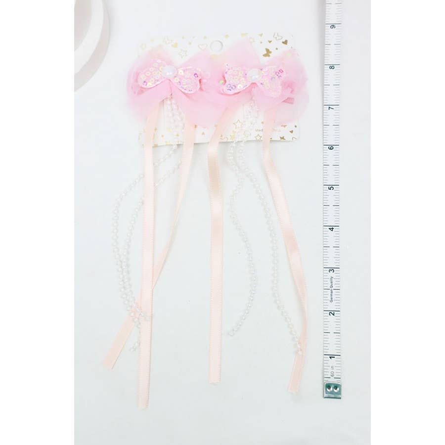 Sparkle Bow Clip with Pearl