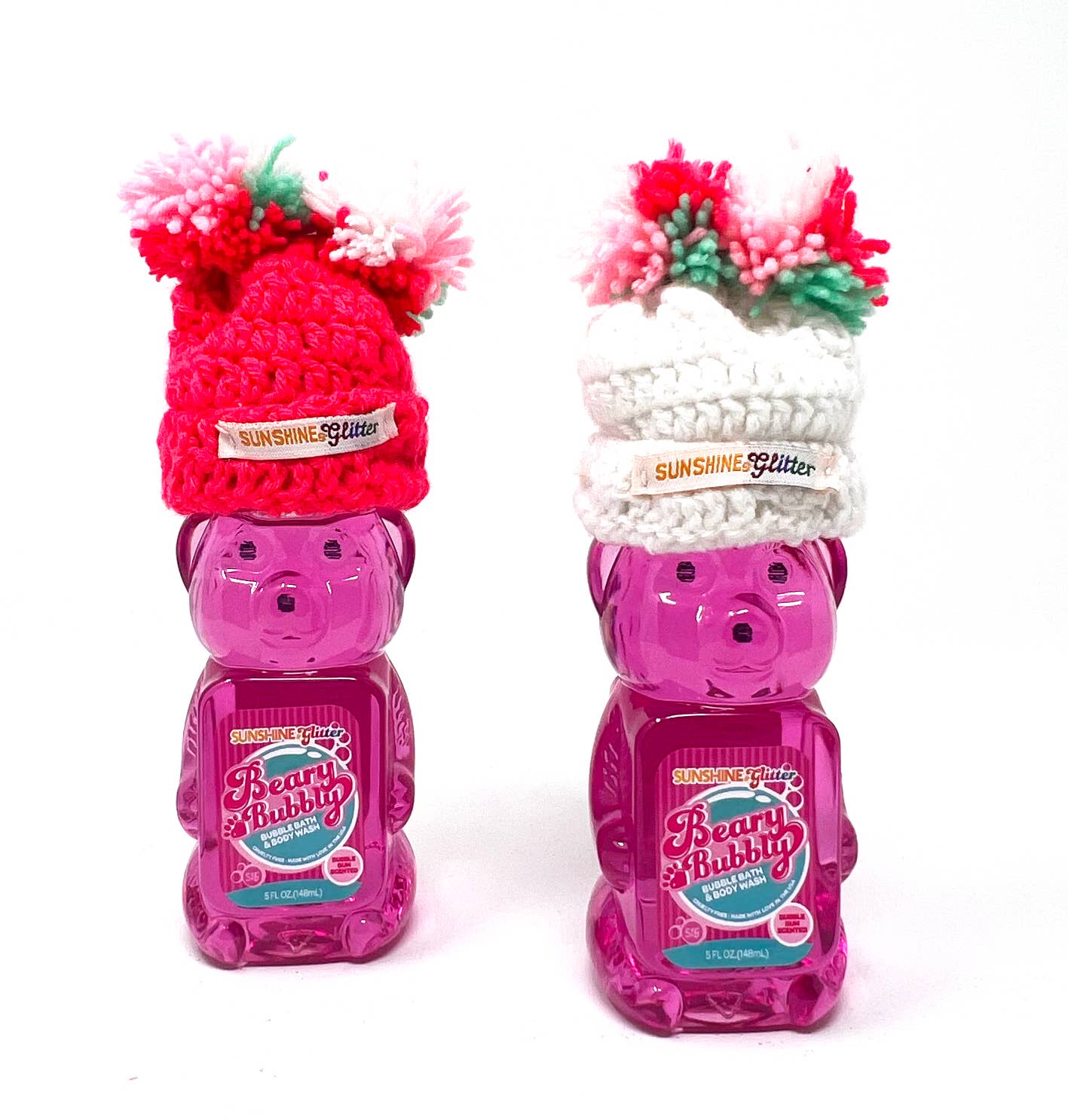 Beary Bubbly Happy Holidays Bubble Bath Bears: White Beanie