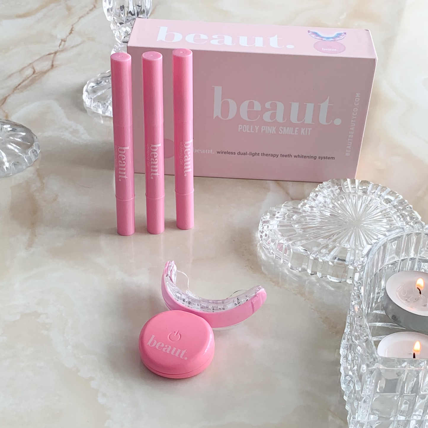 Wireless teeth whiting system (pink)