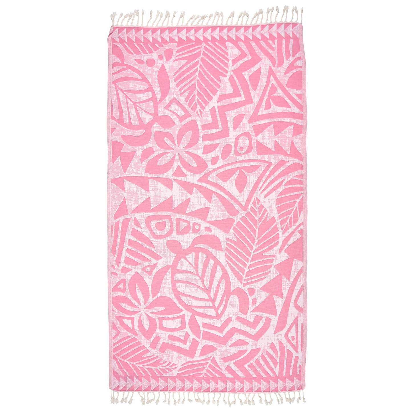 Tropical Pink Sand-Free 100% Cotton Turkish Towel