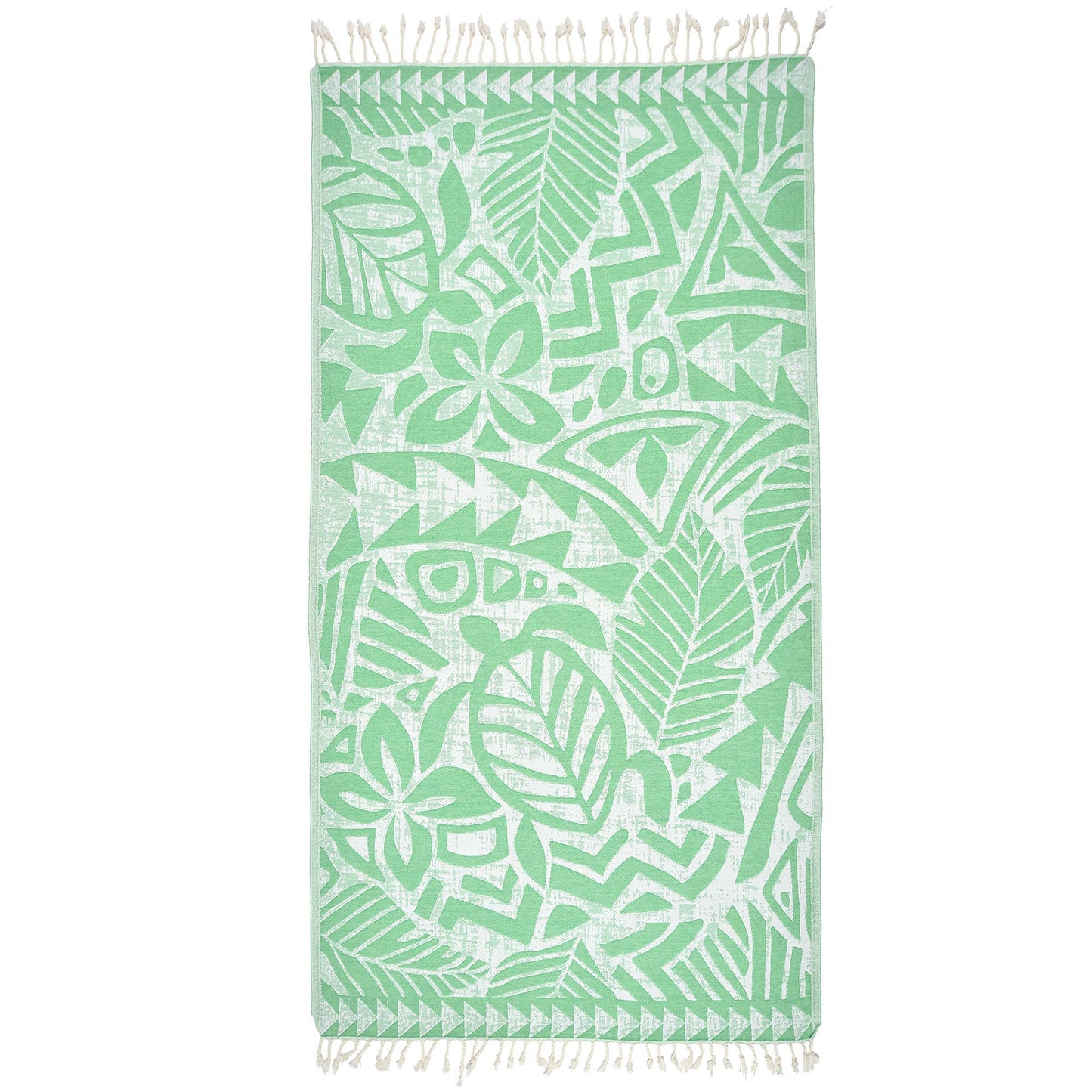 Tropical Green Sand-Free 100% Cotton Turkish Towel