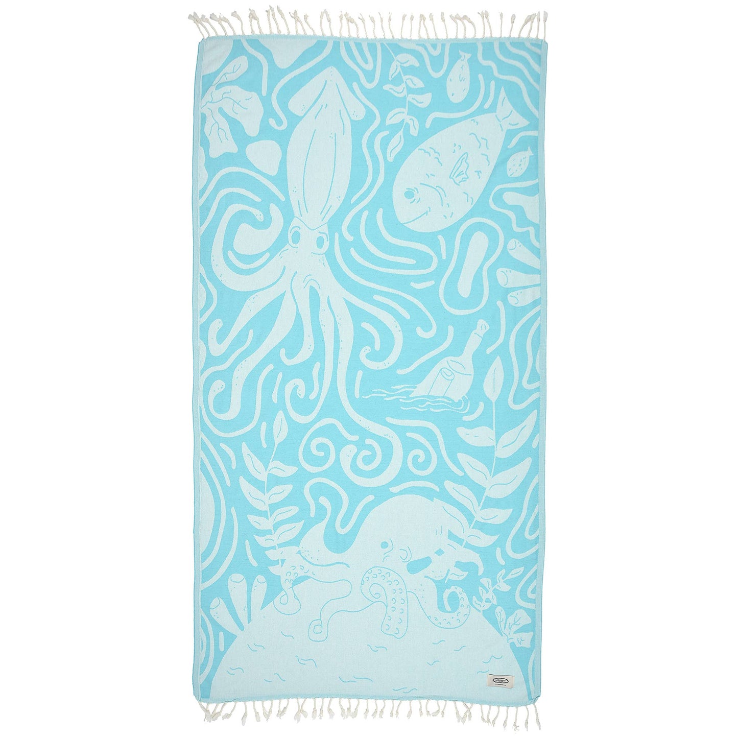 Ocean Blue Sand-Free 100% Cotton Turkish Towel
