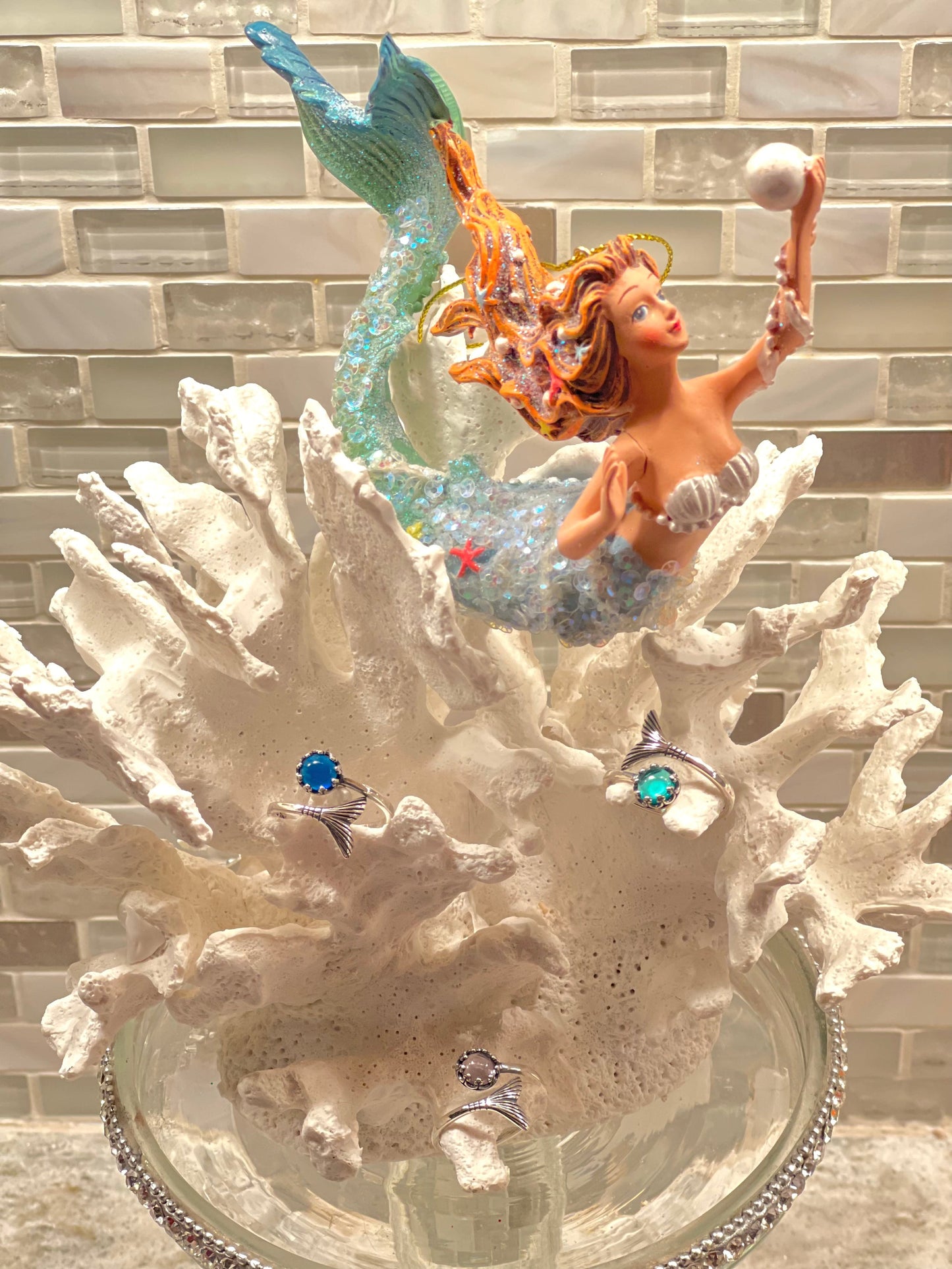 Vintage Glass Mermaid Ring