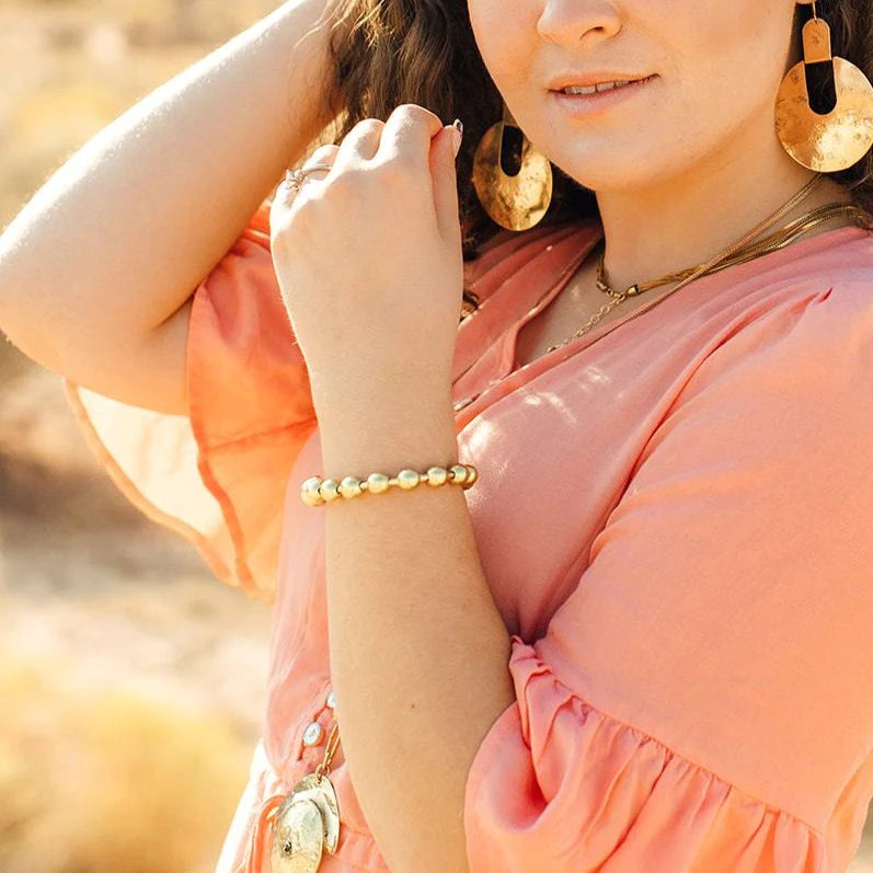 Twisted Silver Ball & Chain Bracelet