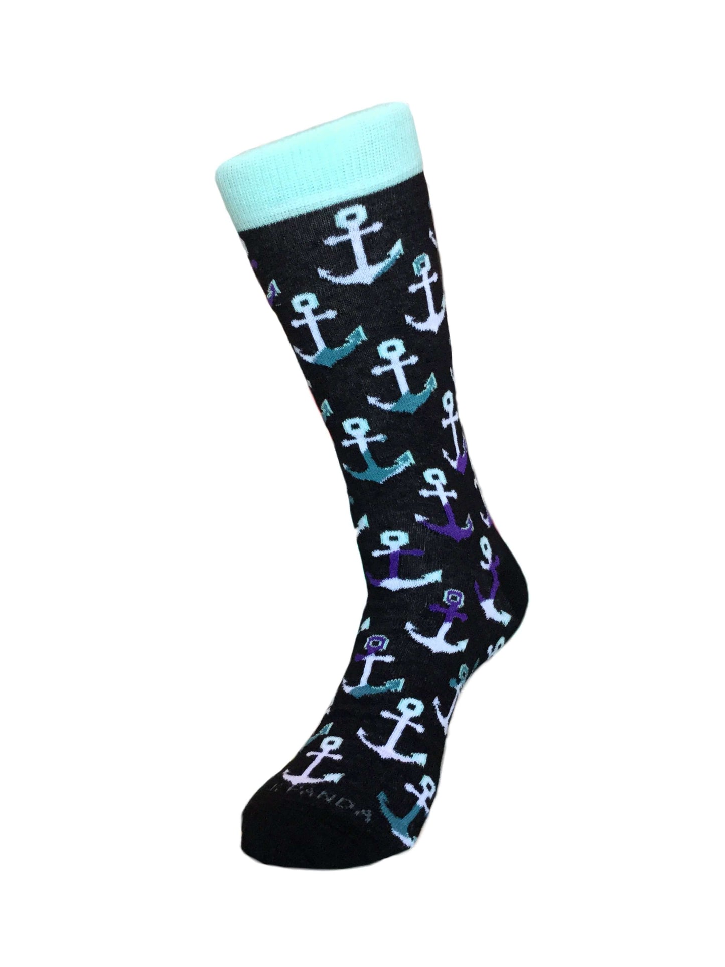 Colorful Anchor Pattern Socks from the Sock Panda: Size 10-13 (Adult Large)