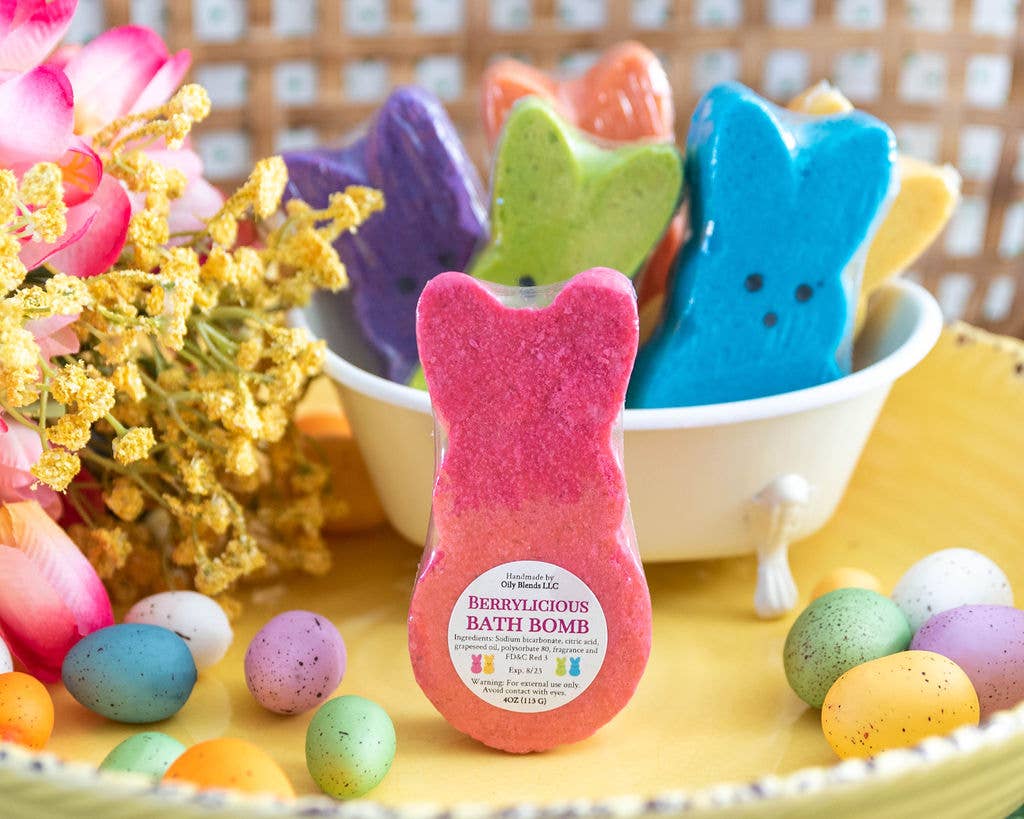 Easter Bunny Bath Bombs: Jelly Bean (Blue)