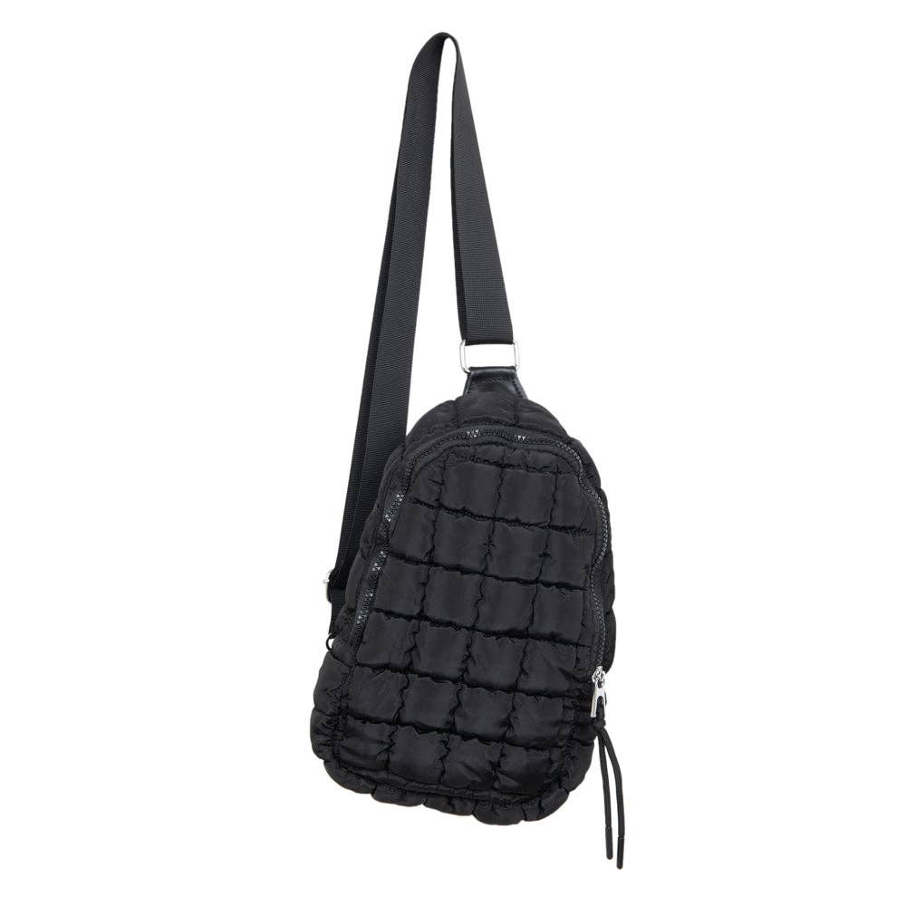 Black Quilted Puff Sling Bag