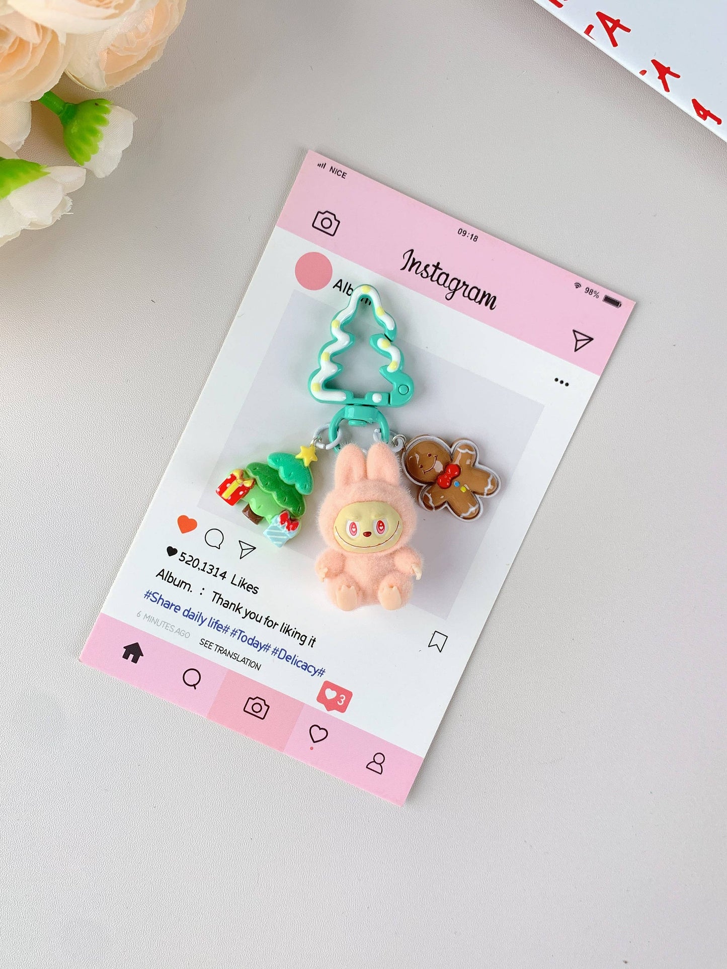 Labubu Christmas Keychain Christmas ornaments