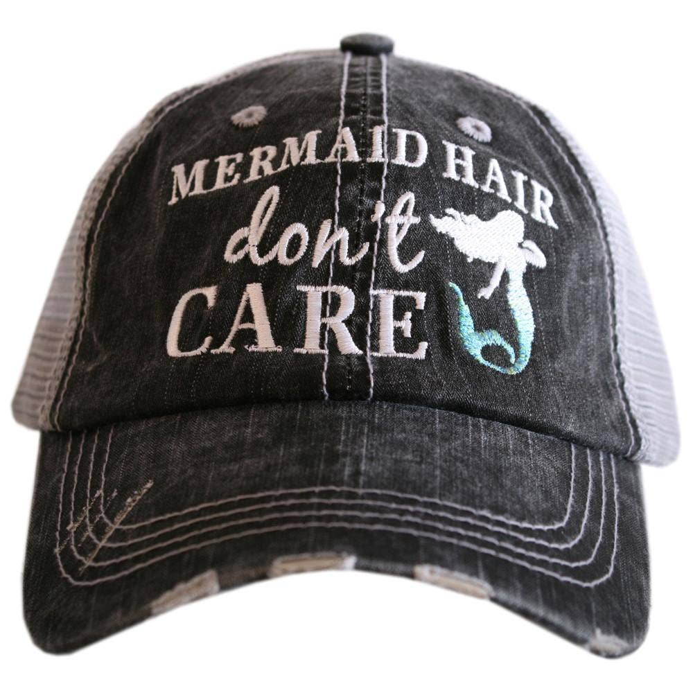 Mermaid Hair Don't Care Wholesale Trucker Hats: Blue