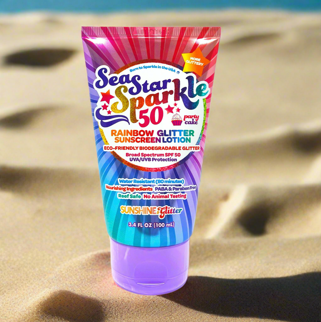 Sea Star Sparkle Party Cake SPF 50 Glitter Sunscreen - 40% OFF IN CART