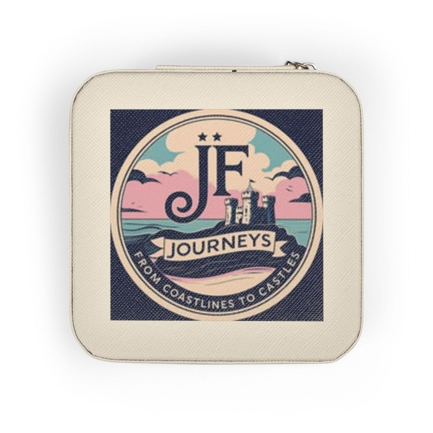 JF travel Compact Travel Jewelry Case — 'Journey' Logo Organizer for Rings, Earrings & Necklaces