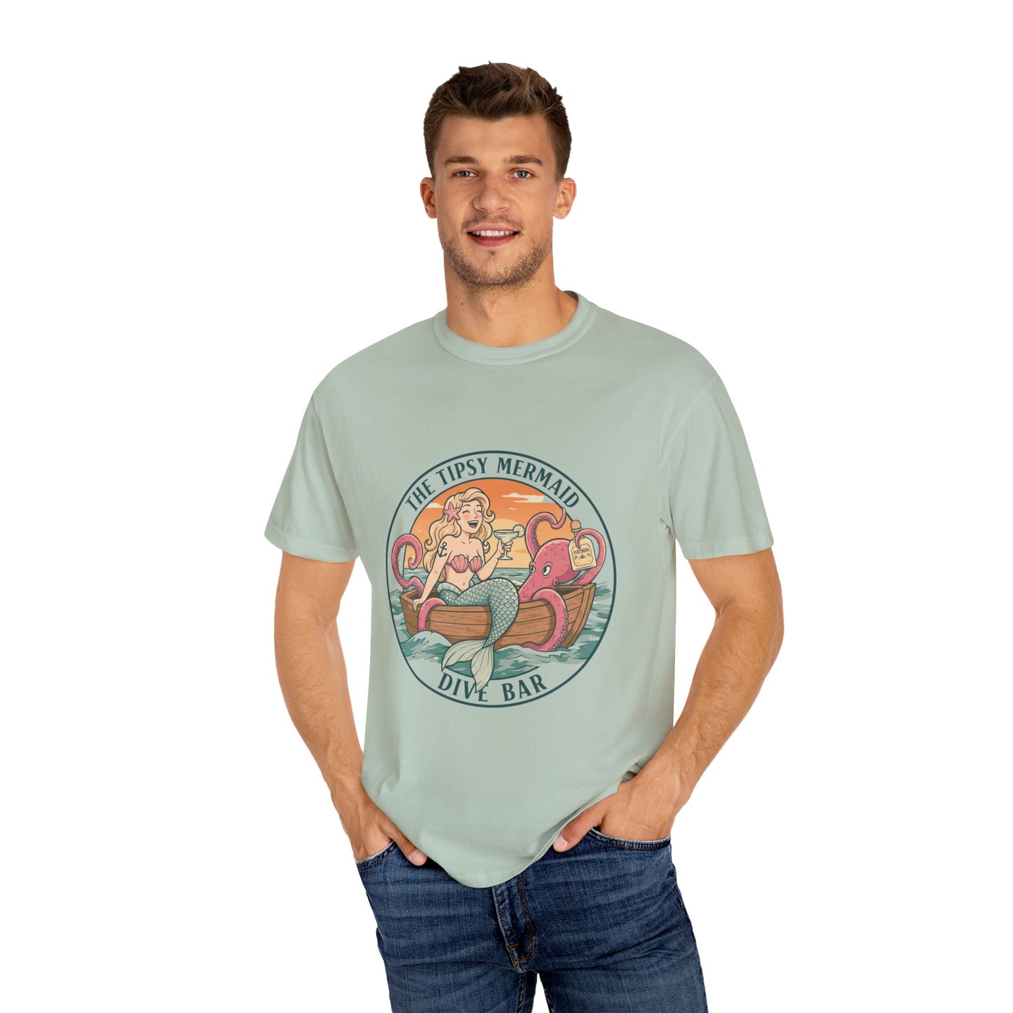 The Tipsy Mermaid Dive Bar Unisex Garment-Dyed T-Shirt