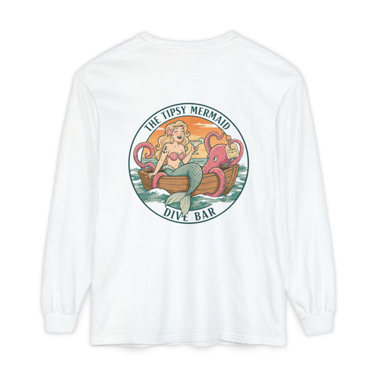 Tipsy Mermaid Long Sleeve T-Shirt - Dive Bar Vibe for Fun-Loving Souls