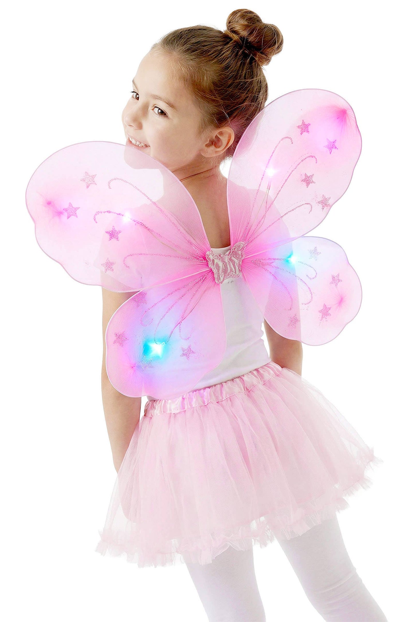 Kids Light-Up Star Glittery Fairy Costume Wings