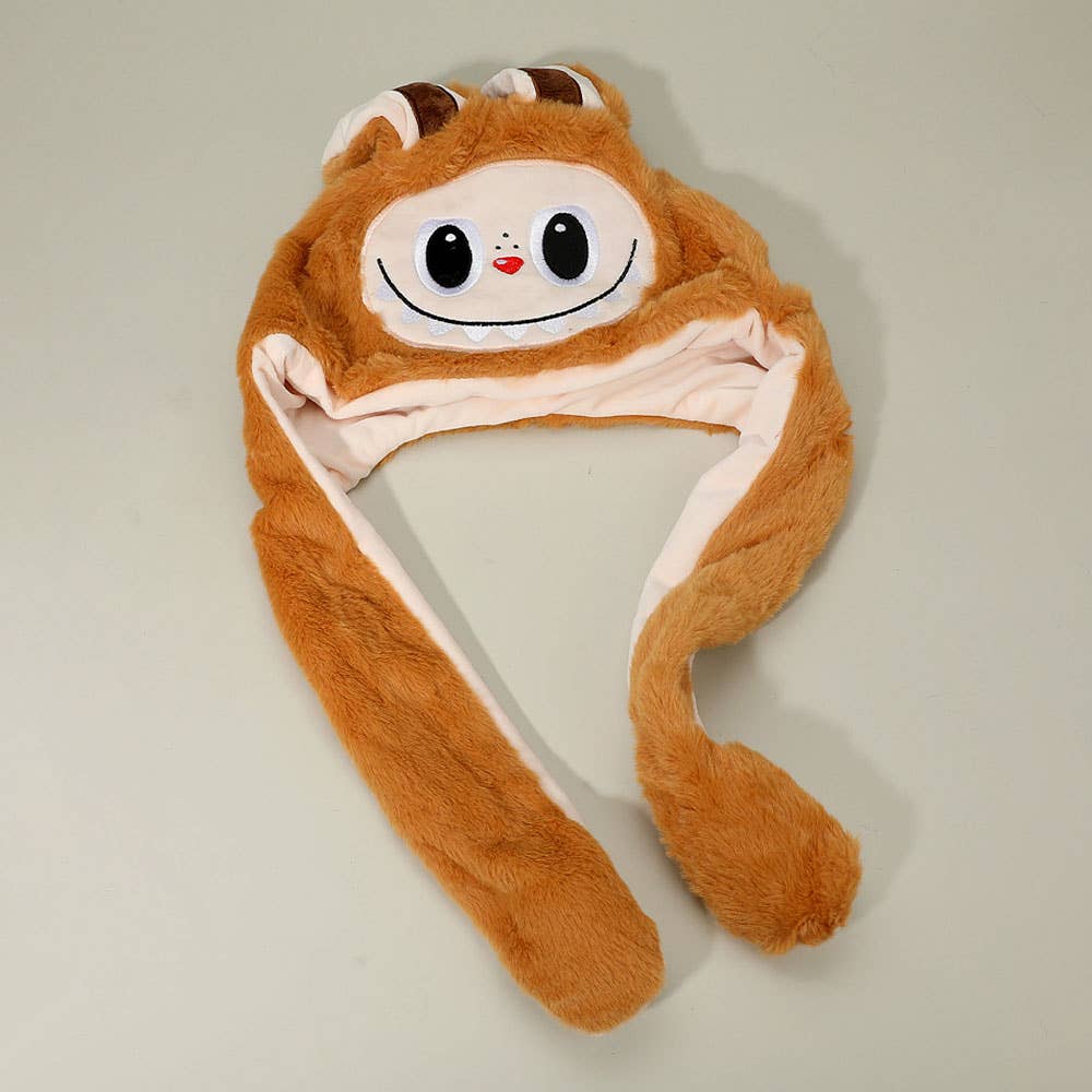 Plush Labubu Bunny Ear Flaps Winter Hat