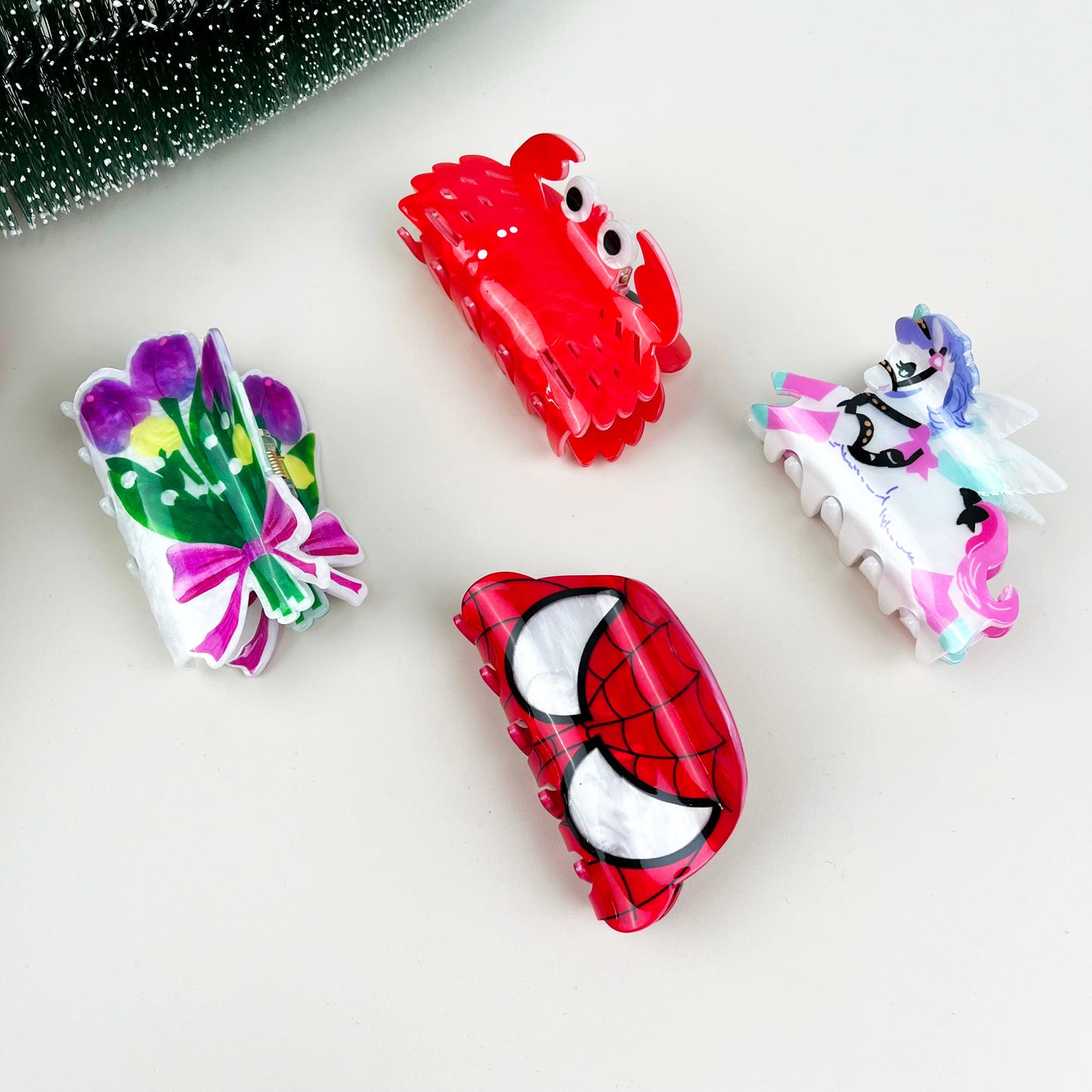 Cartoon animal hair clips crab spiderman claw clip: Crab