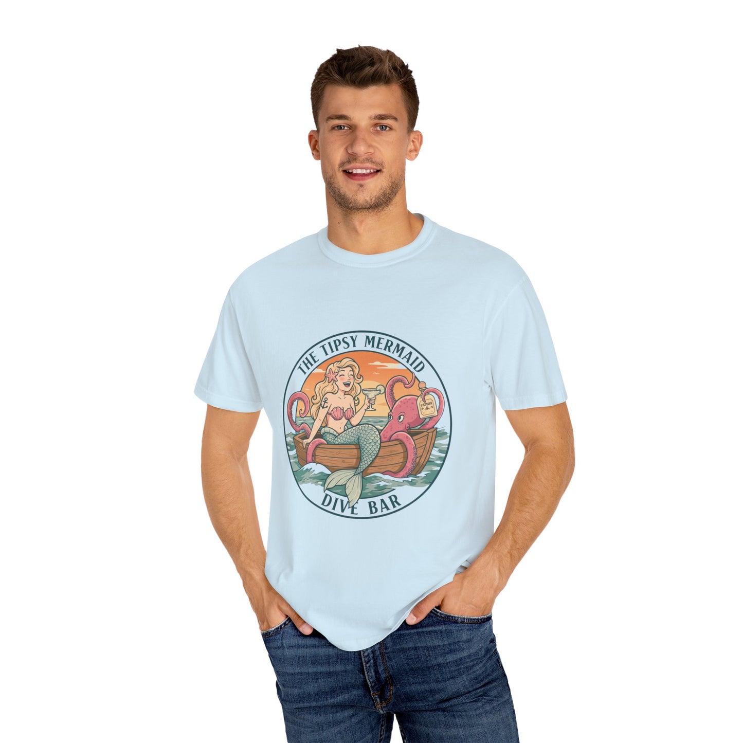 The Tipsy Mermaid Dive Bar Unisex Garment-Dyed T-Shirt