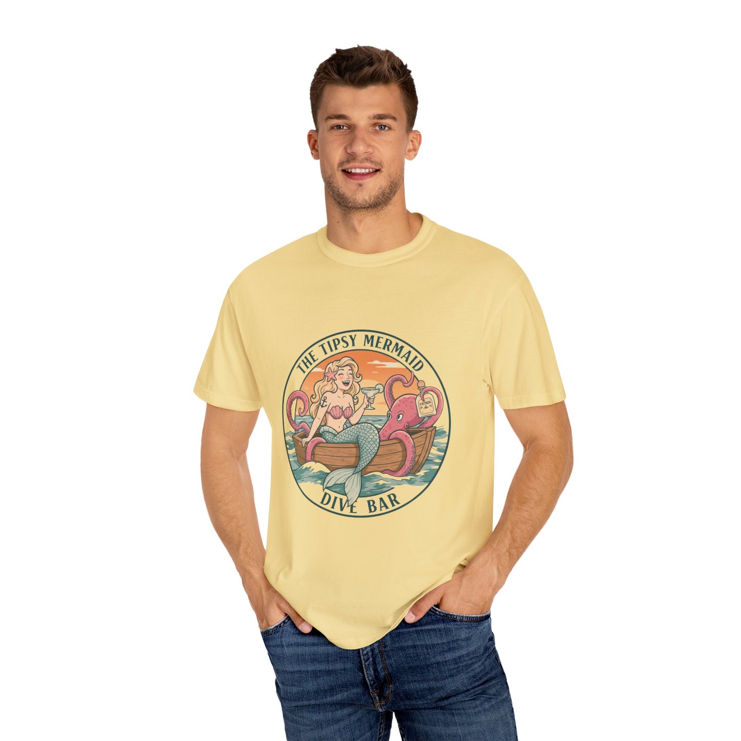 The Tipsy Mermaid Dive Bar Unisex Garment-Dyed T-Shirt