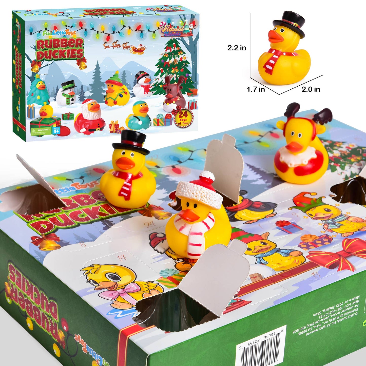 2023 Christmas Advent Calendar - Rubber Ducks 24 Pcs