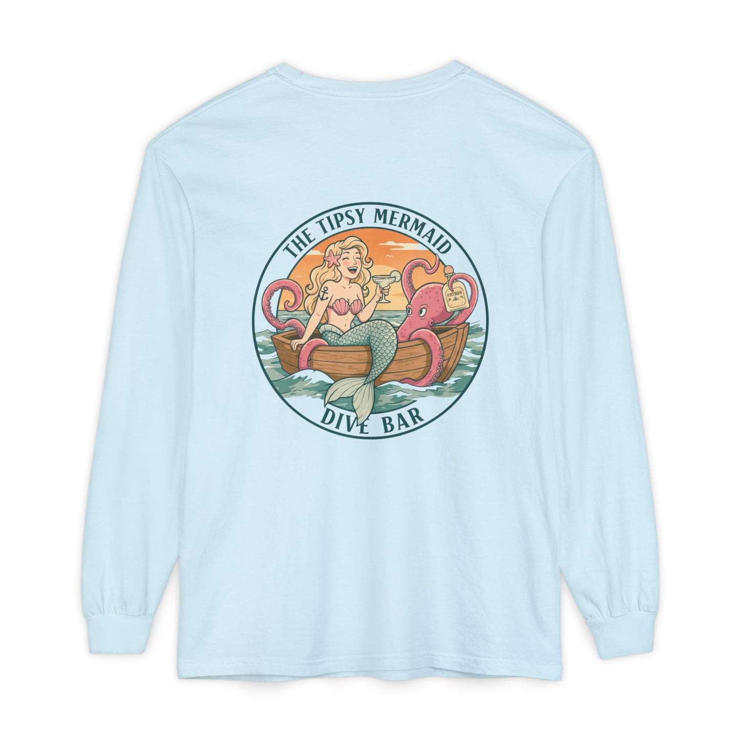 Tipsy Mermaid Long Sleeve T-Shirt - Dive Bar Vibe for Fun-Loving Souls