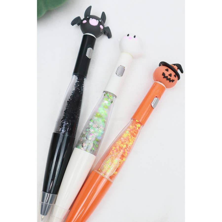 Light Up Glitter Halloween Pen: MIX COLOR / ONE