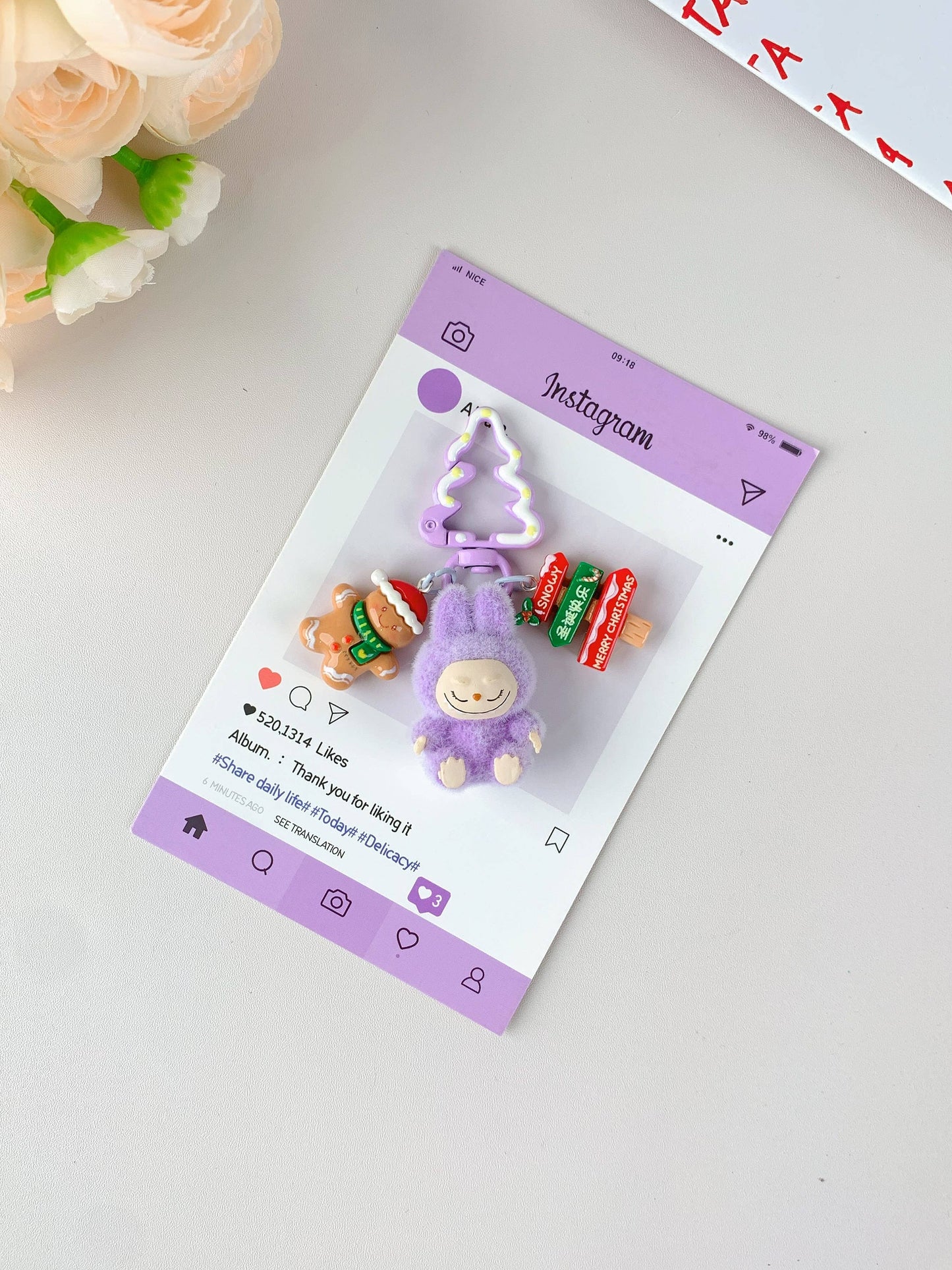Labubu Christmas Keychain Christmas ornaments
