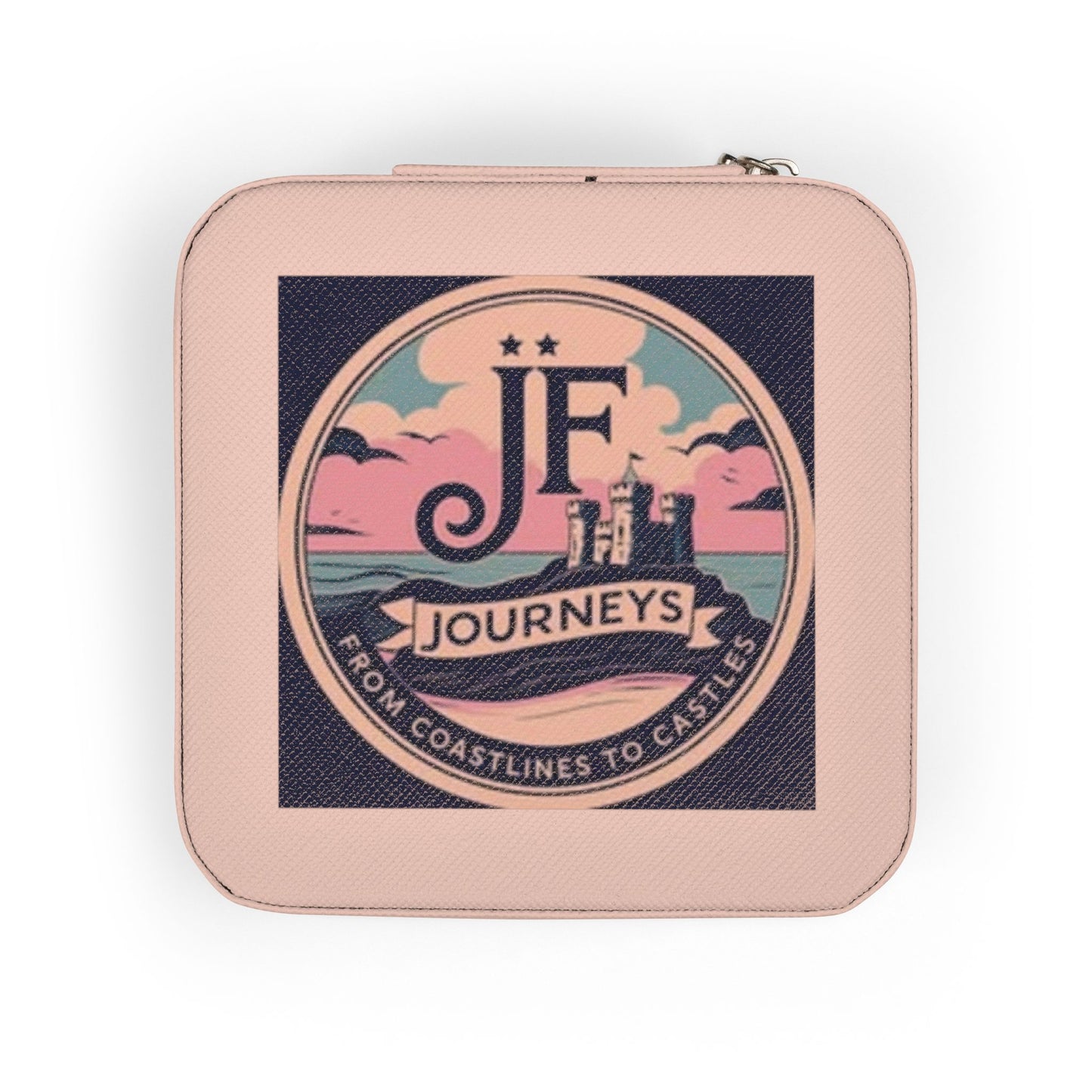 JF travel Compact Travel Jewelry Case — 'Journey' Logo Organizer for Rings, Earrings & Necklaces