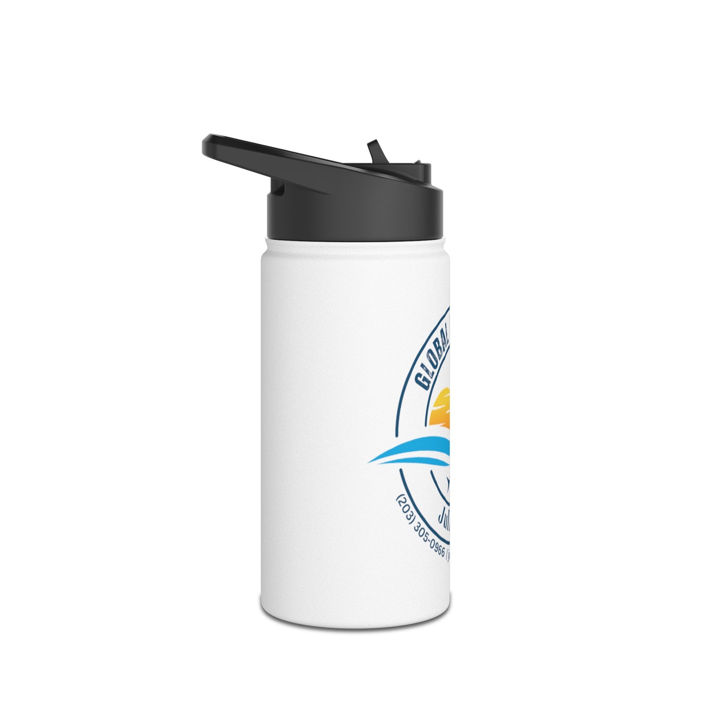 Global Link Travel Stainless Steel Water Bottle, Standard Lid