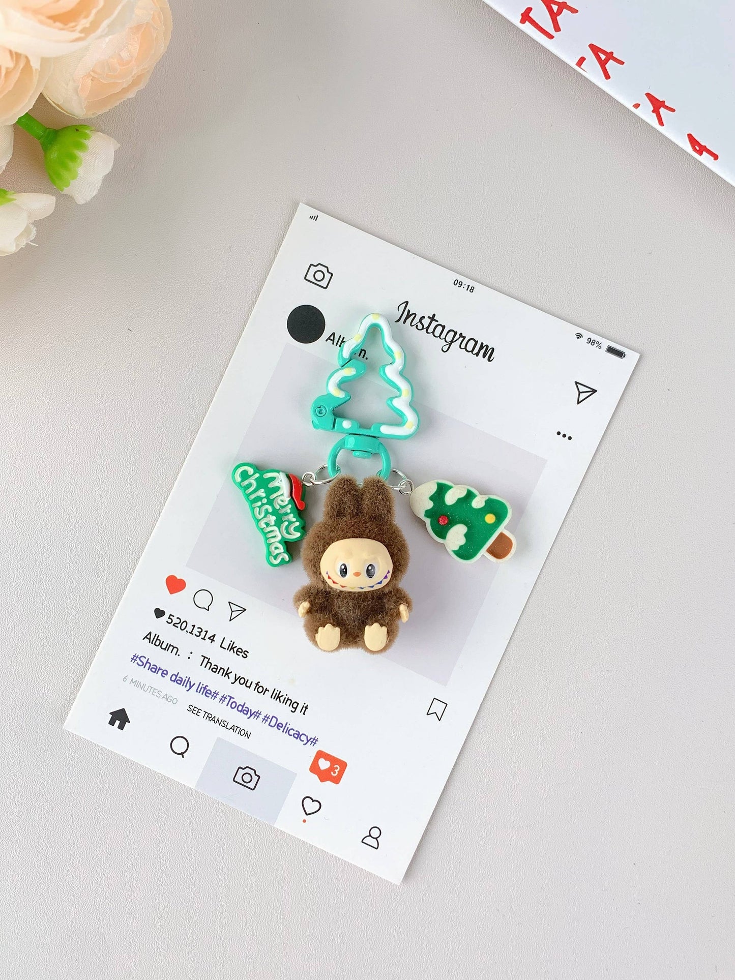 Labubu Christmas Keychain Christmas ornaments