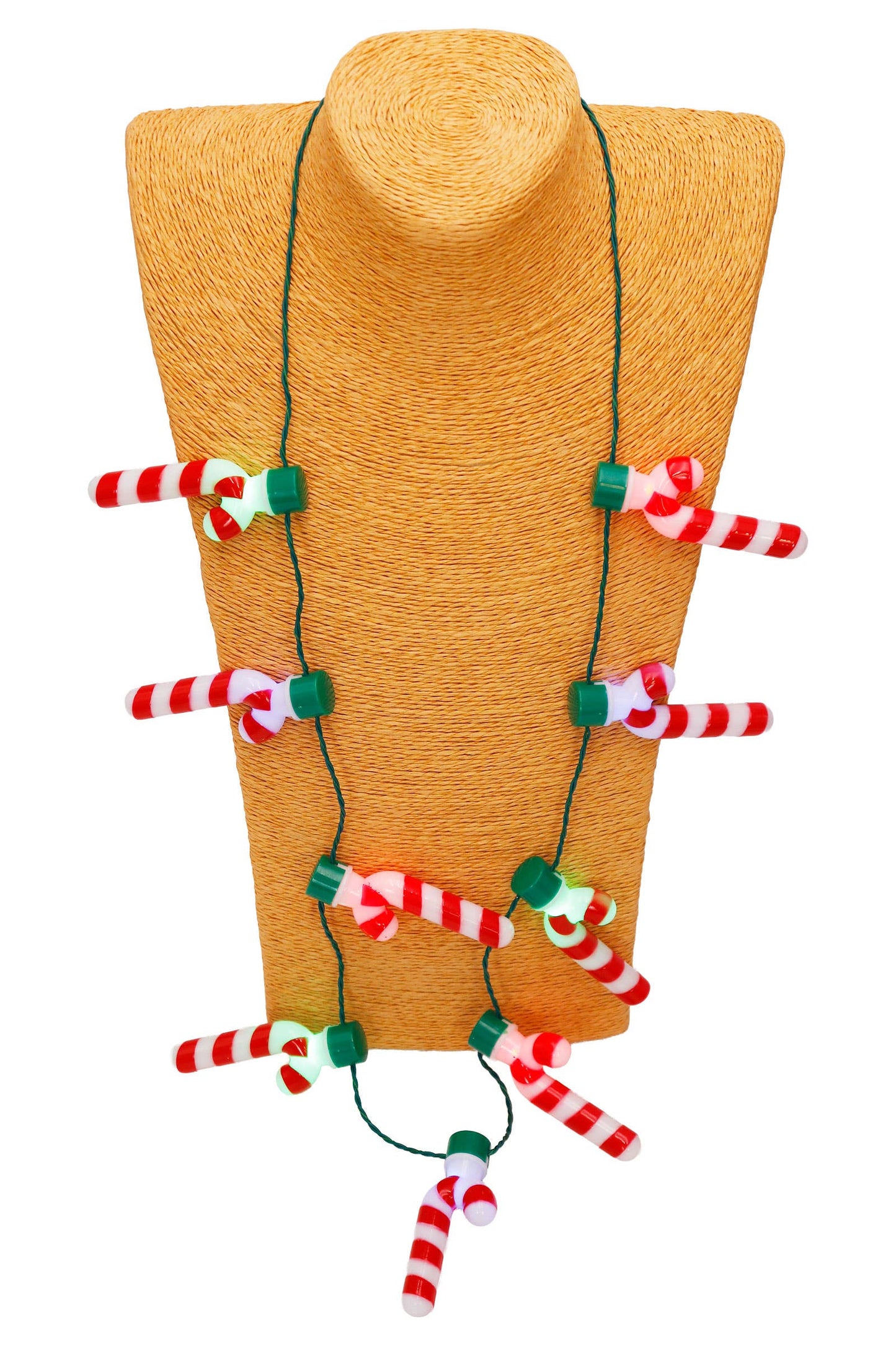 Candy Cane Flashing String Light Necklace