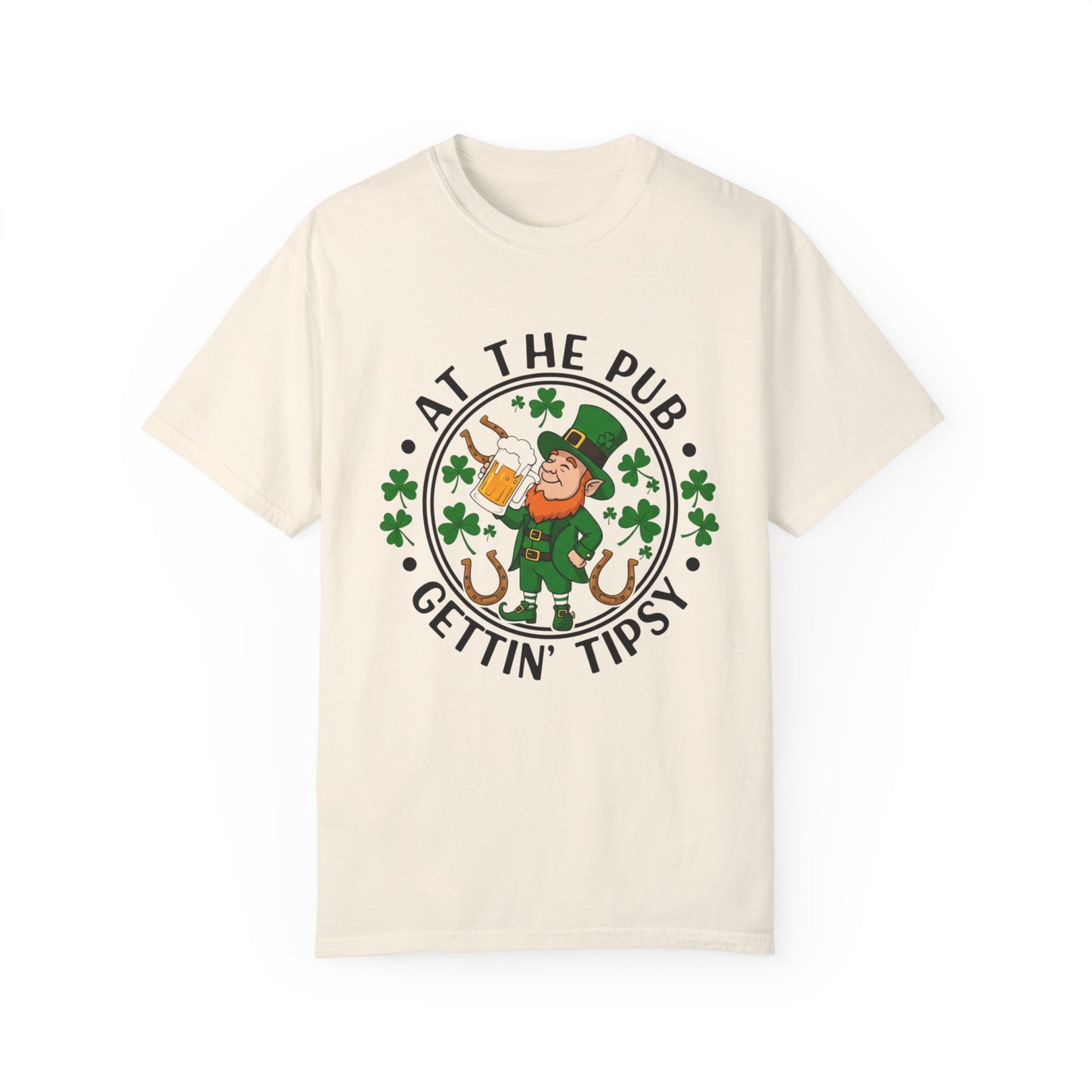 St. Patrick's Day Unisex T-Shirt - 'At The Pub, Gettin' Tipsy' Graphic Design