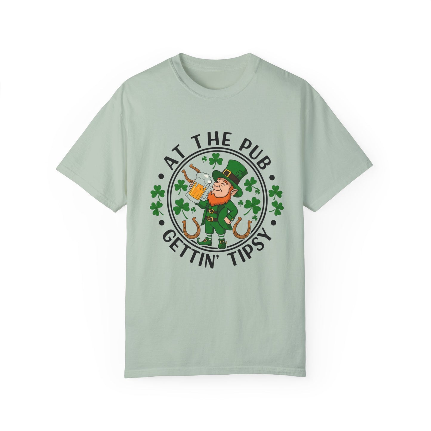 St. Patrick's Day Unisex T-Shirt - 'At The Pub, Gettin' Tipsy' Graphic Design