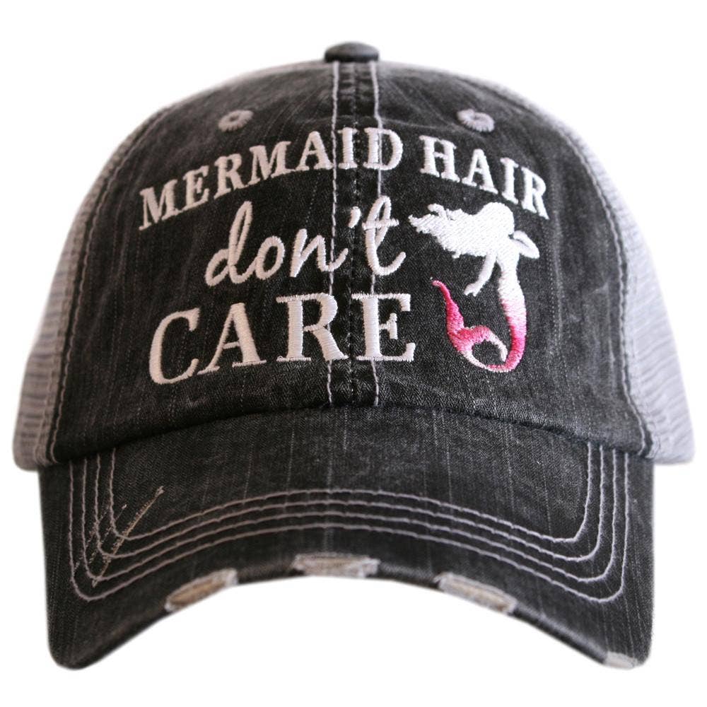 Mermaid Hair Don't Care Wholesale Trucker Hats: Blue