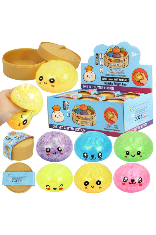 Glittery Bao Bun Dumpling Water Bead Filled Squishy