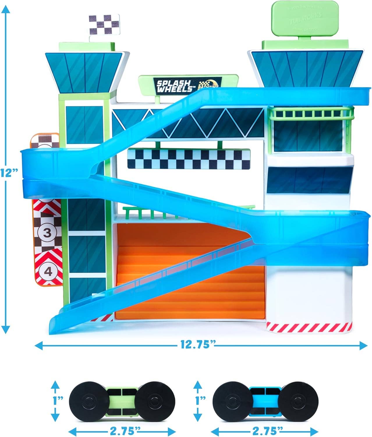 Tub Works® Splash Wheels™ Bathtime Raceway Car Ramp Toddler Bath Toy