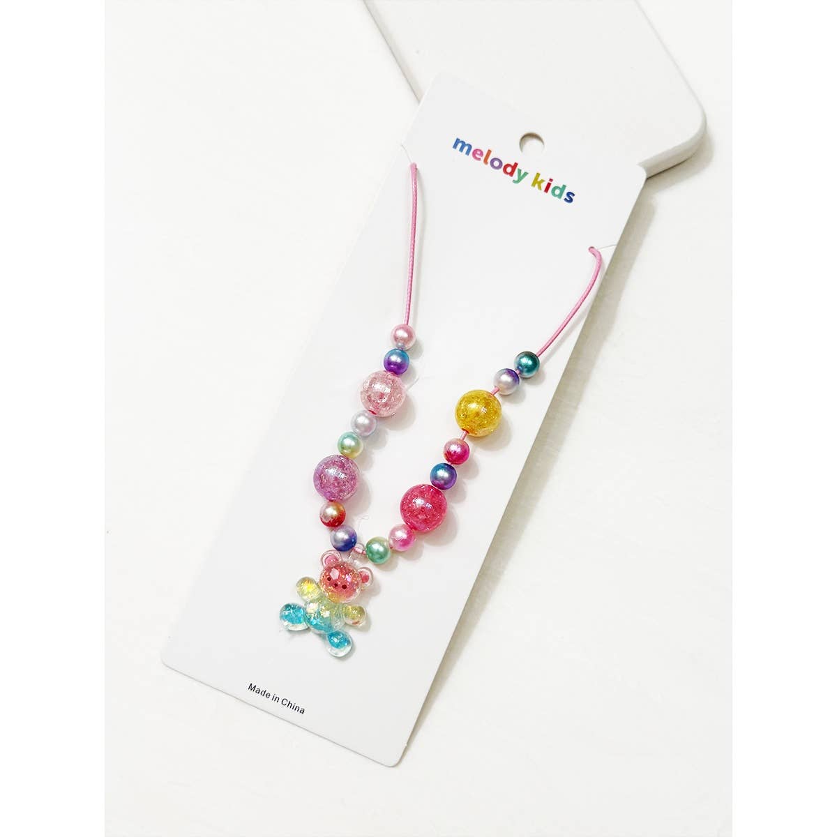Kids Bear Charm Colorful Necklace