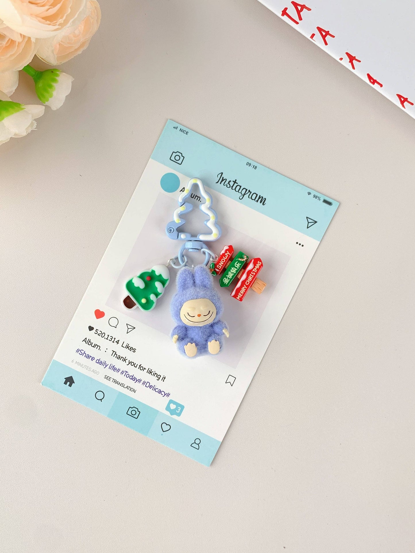 Labubu Christmas Keychain Christmas ornaments