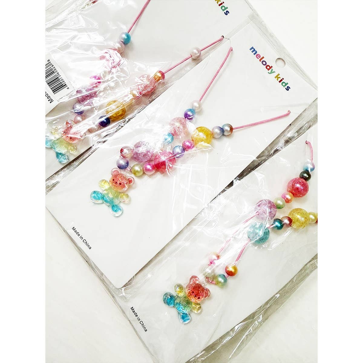 Kids Bear Charm Colorful Necklace